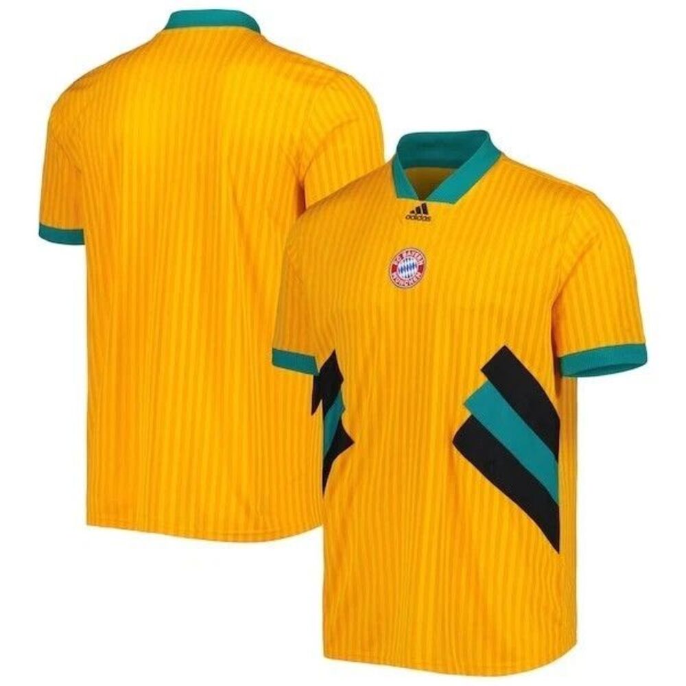 Men’s Adidas Bayern Munich Football Icon Yellow Soccer Jersey Large M Germany‎